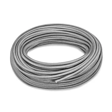 PTFE stainless steel braided hose AN4, silver